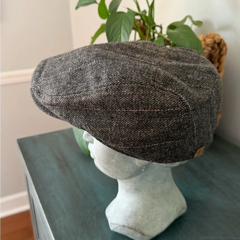 Dockers newsboys hat wool cotton blend Vintage  Tweed Irish flat cap L/XL - 23”